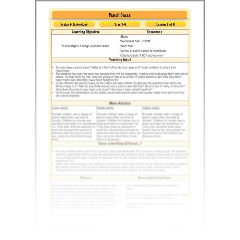 Pencil Cases Textiles DT Lesson Plans for KS2 Year 3 — PlanBee