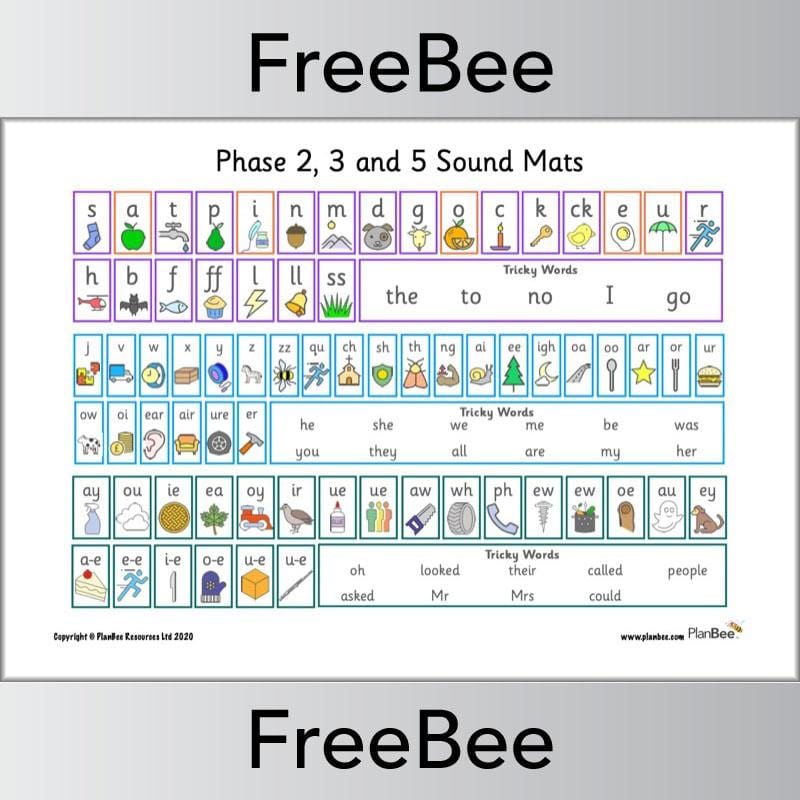PlanBee Free Phonics Sound Mat Pack | Phonic Resource by PlanBee