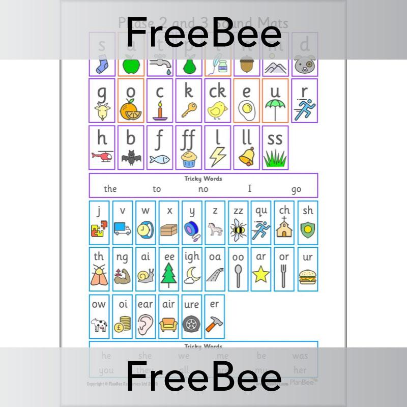 PlanBee Free Phonics Sound Mat Pack | Phonic Resource by PlanBee