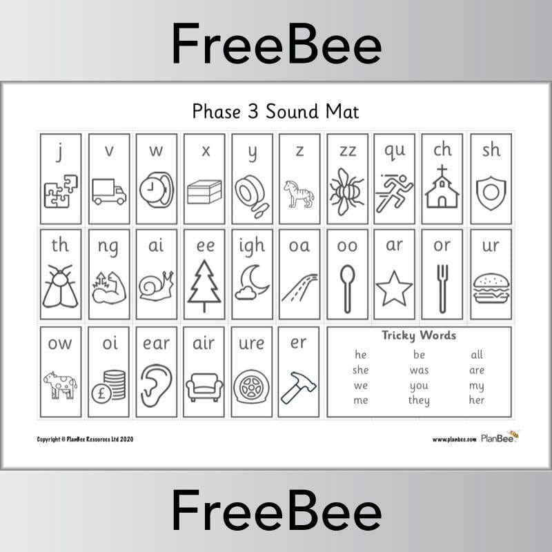 PlanBee Phase 3 Sound Mat Phonic Resource by PlanBee