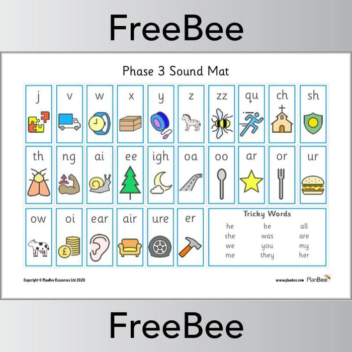 PlanBee Free Phonics Sound Mat Pack | Phonic Resource by PlanBee