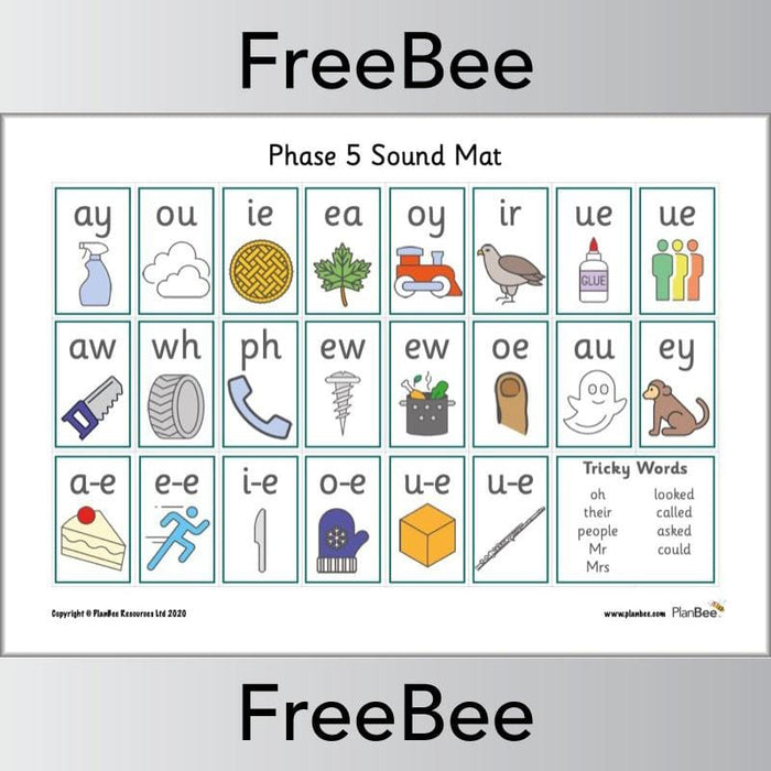 PlanBee Phase 5 Sound Mat Phonic Resource by PlanBee