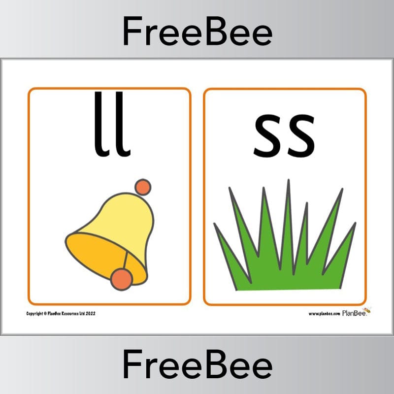 Free Phase 2 Printable Phonics Flashcards by PlanBee