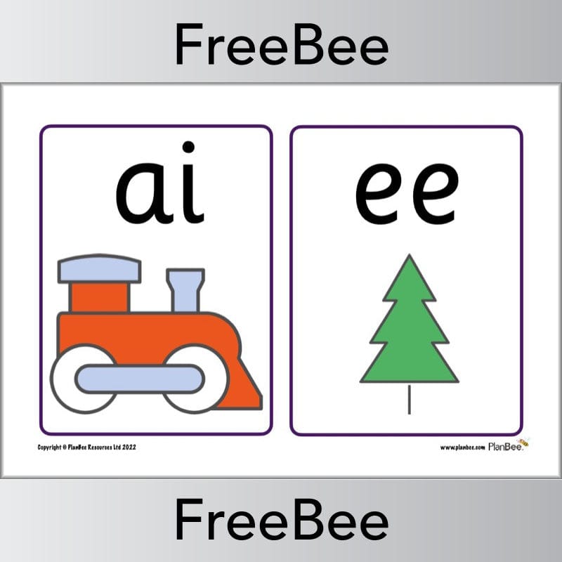 Free Phase 3 Printable Phonics Flashcards by PlanBee