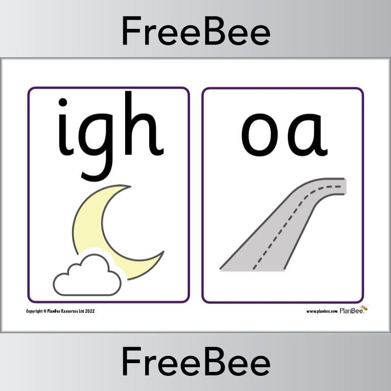 Free Phase 3 Printable Phonics Flashcards by PlanBee
