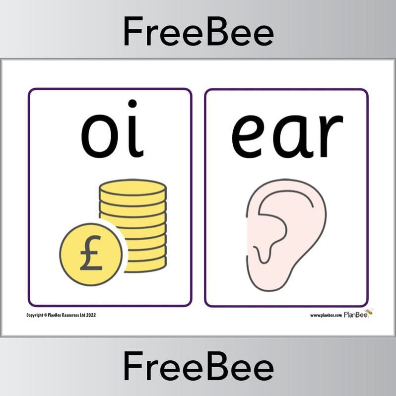 Free Printable Phonics Flashcards By PlanBee