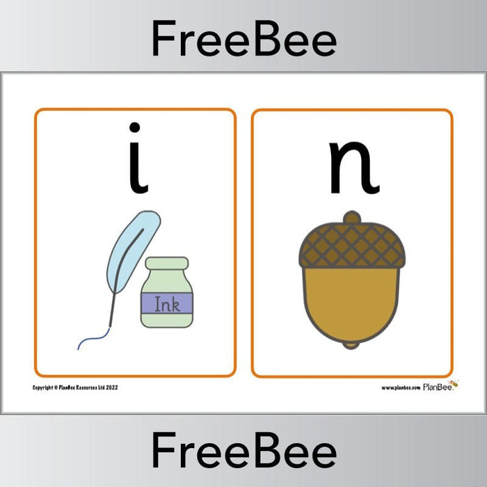 Free Phase 2 Printable Phonics Flashcards by PlanBee