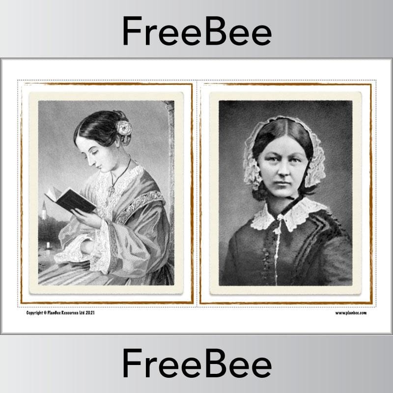 Pictures of Florence Nightingale Display Cards by PlanBee