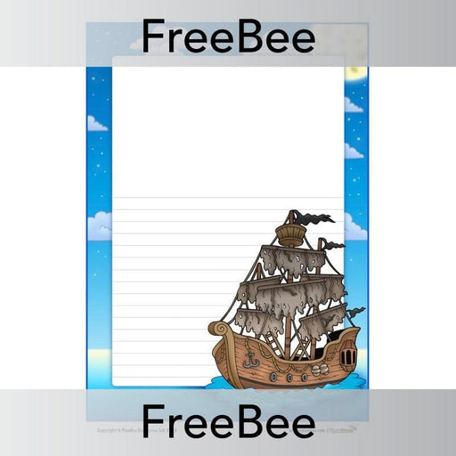 PlanBee Pirate Ship Writing Frame | PlanBee FreeBees
