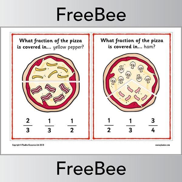 FREE Pizza Fractions KS1 Fraction Cards by PlanBee
