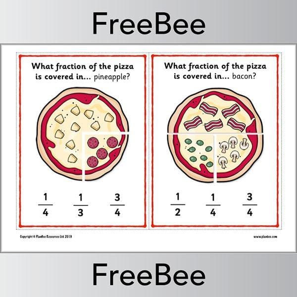 FREE Pizza Fractions KS1 Fraction Cards by PlanBee