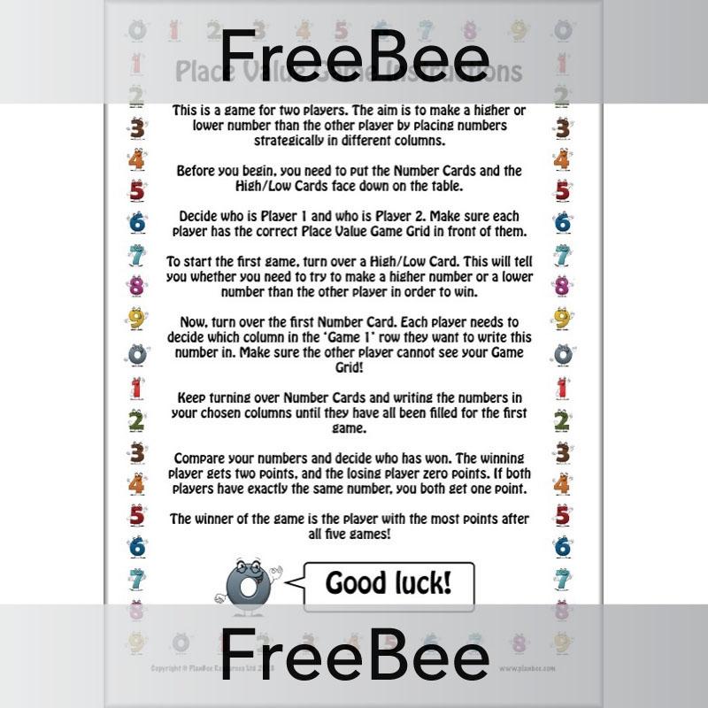 PlanBee Free Place Value Games KS2 Maths Resources by PlanBee