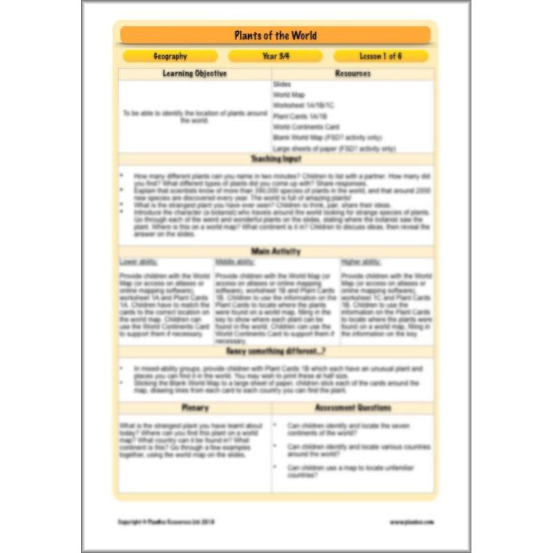 PlanBee Plants of the World: Plants KS2 Geography lessons by PlanBee