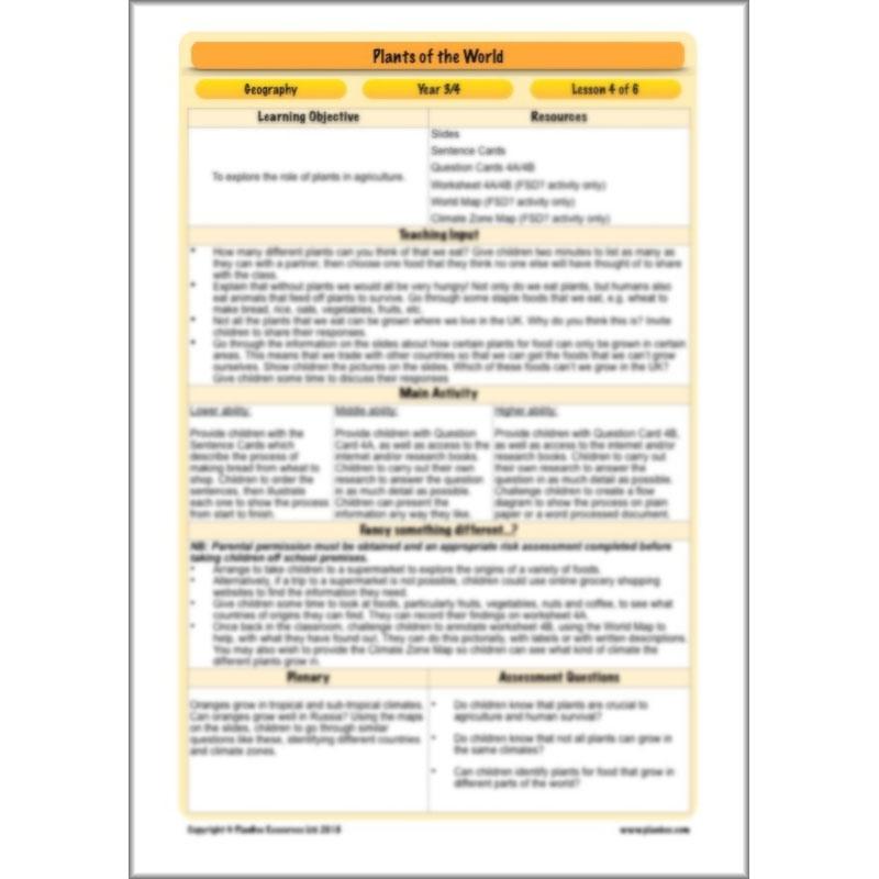 PlanBee Plants of the World: Plants KS2 Geography lessons by PlanBee