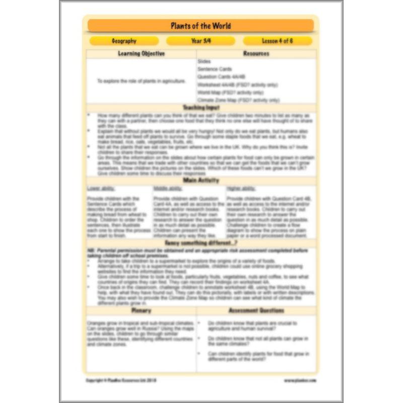 PlanBee Plants of the World: Plants KS2 Geography lessons by PlanBee