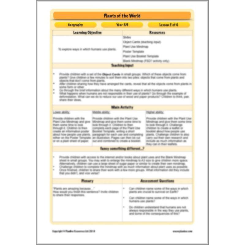 PlanBee Plants of the World: Plants KS2 Geography lessons by PlanBee