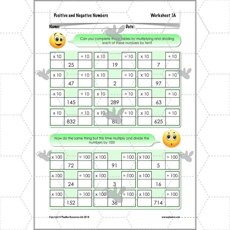 PlanBee Positive and Negative Numbers Year 5 Maths | PlanBee