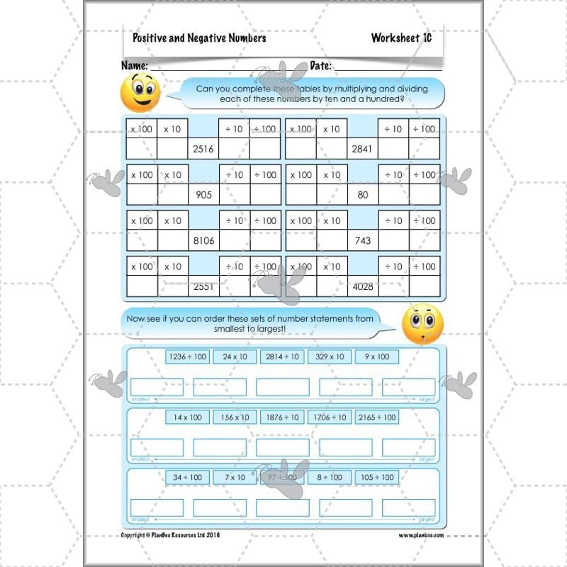 PlanBee Positive and Negative Numbers Year 5 Maths | PlanBee