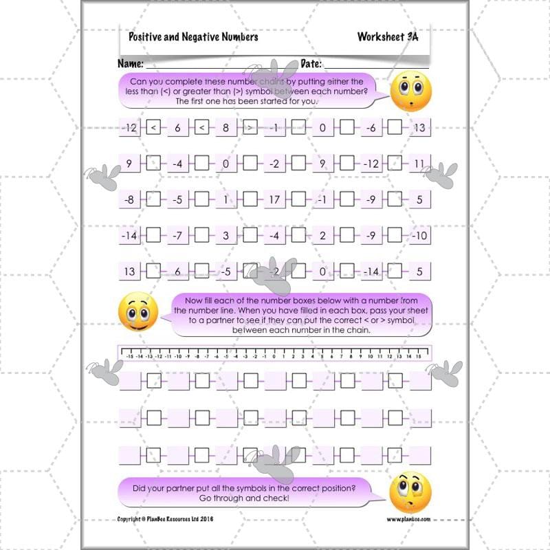 PlanBee Positive and Negative Numbers Year 5 Maths | PlanBee