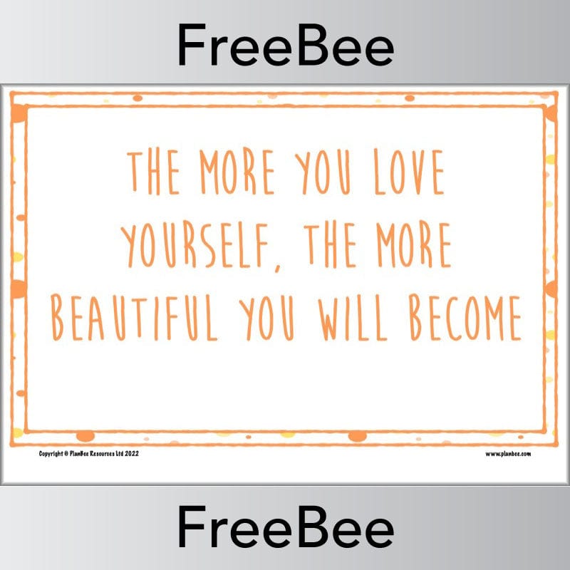 PlanBee FREE Positive Posters for Girls by PlanBee