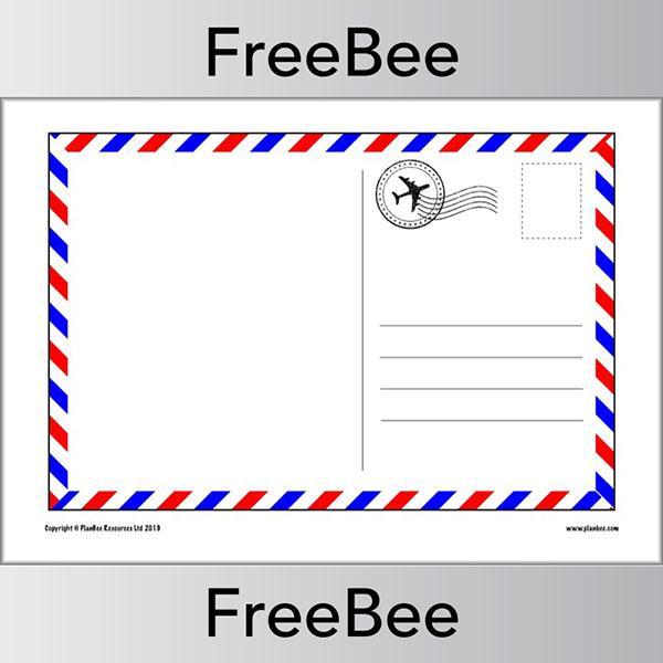 PlanBee Free blank postcard templates for children