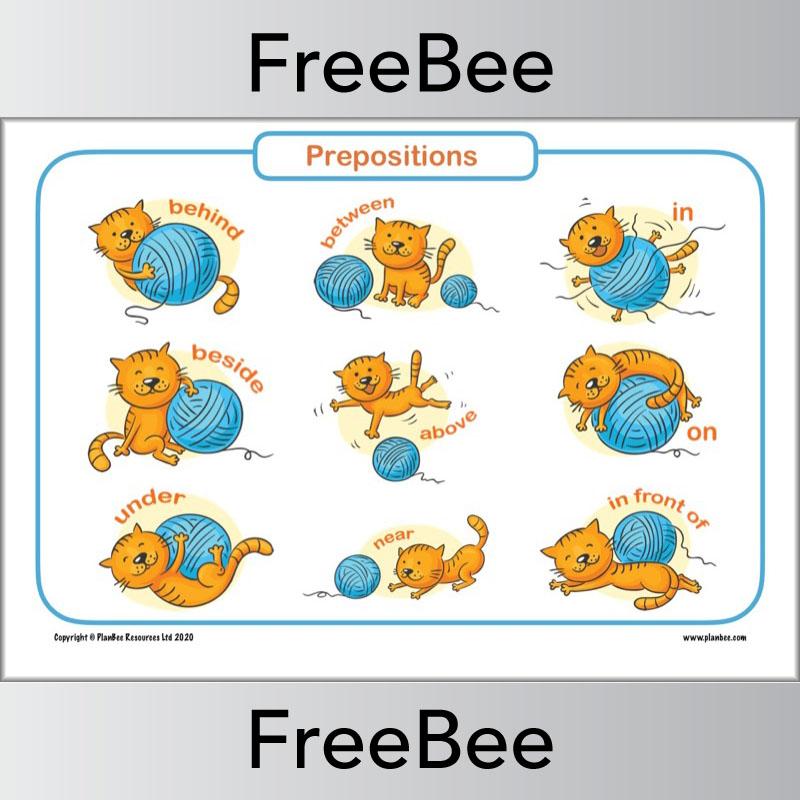 PlanBee Free Prepositions Poster Downloadable Resource by PlanBee