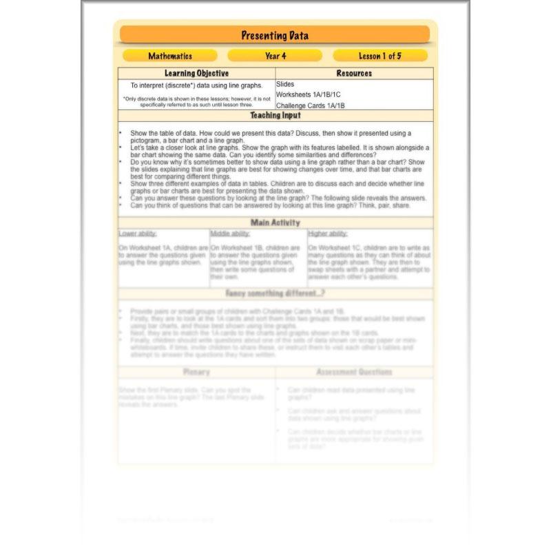 PlanBee Presenting Data Year 4 Statistics Lessons by PlanBee