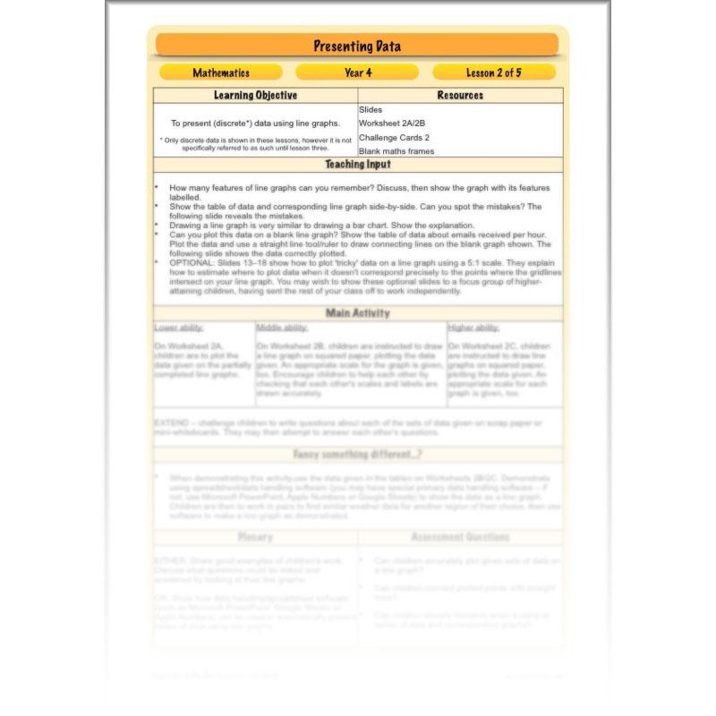 PlanBee Presenting Data Year 4 Statistics Lessons by PlanBee