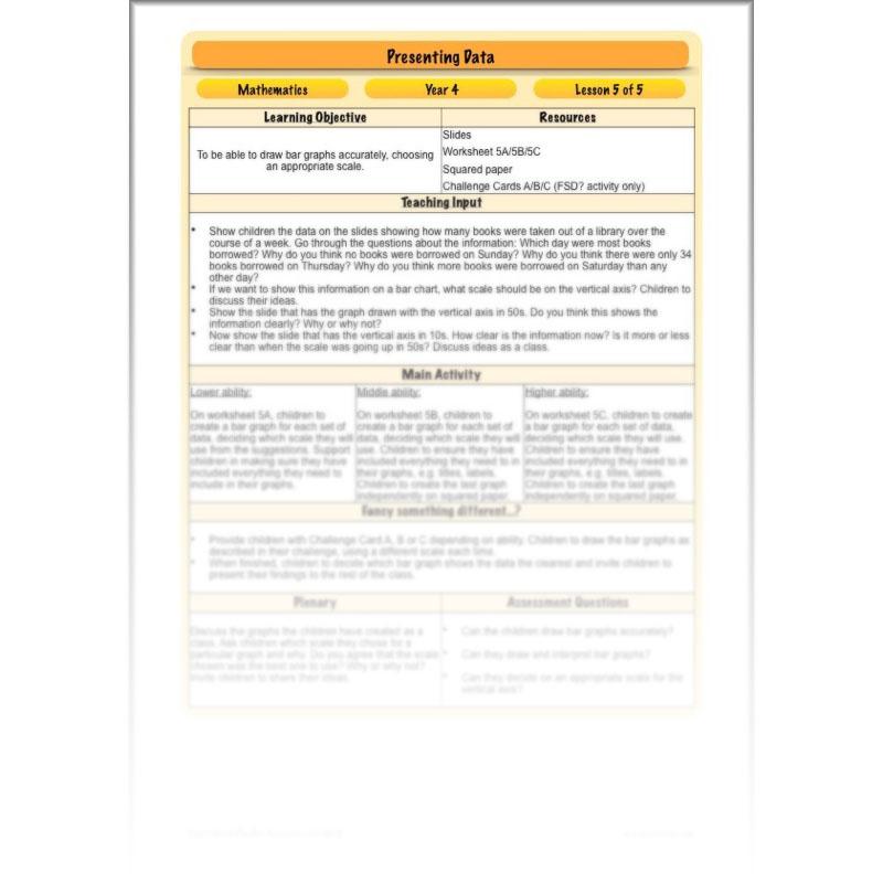 PlanBee Presenting Data Year 4 Statistics Lessons by PlanBee