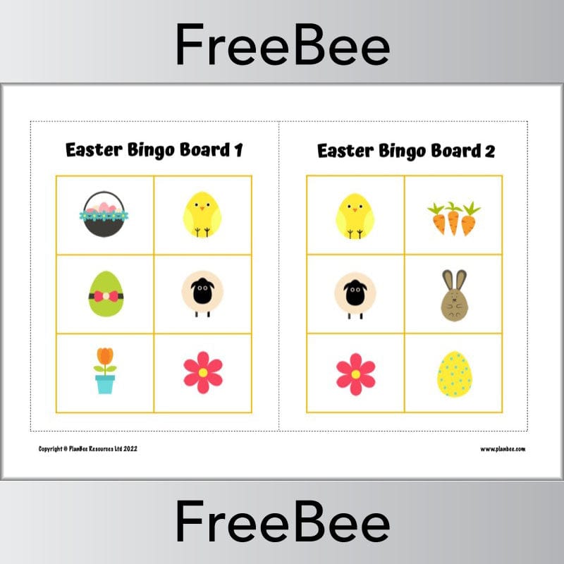 PlanBee FREE Printable Easter Bingo Game by PlanBee