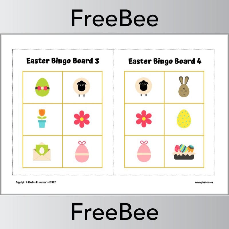 PlanBee FREE Printable Easter Bingo Game by PlanBee