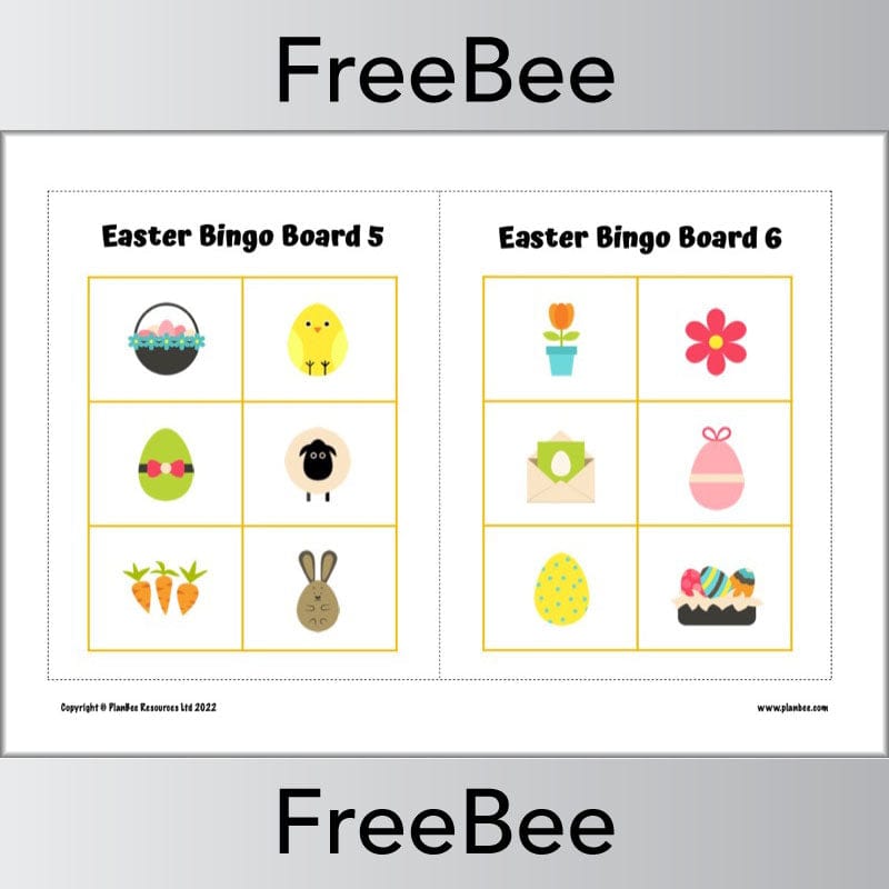 PlanBee FREE Printable Easter Bingo Game by PlanBee