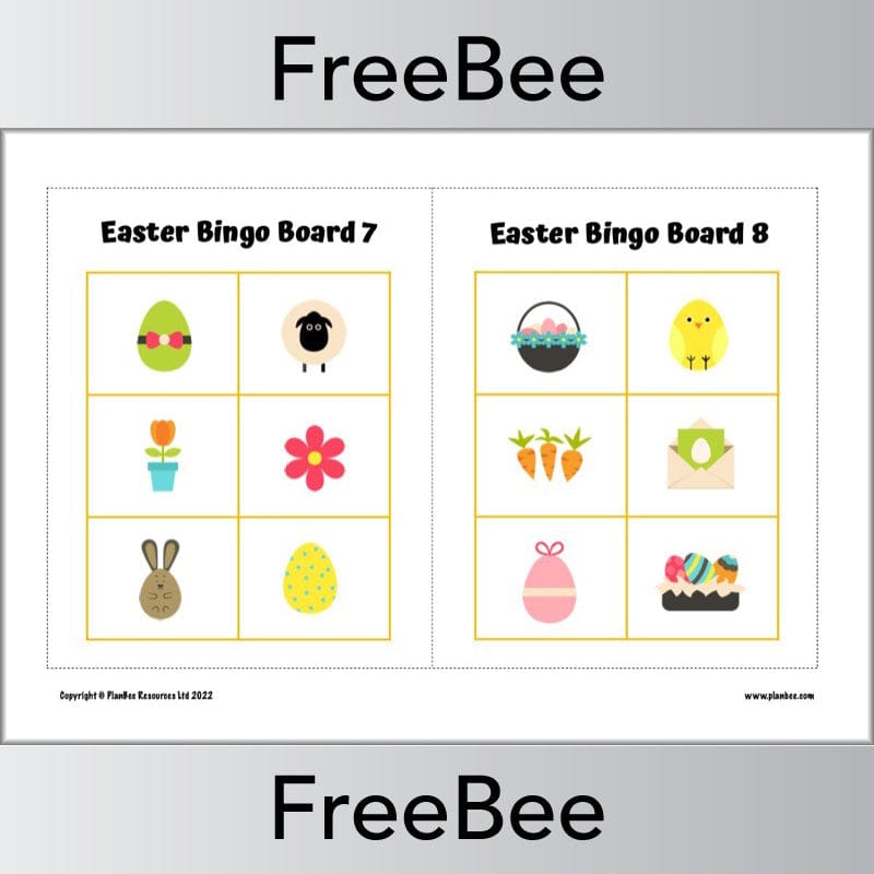 PlanBee FREE Printable Easter Bingo Game by PlanBee