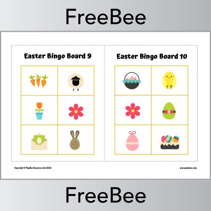 PlanBee FREE Printable Easter Bingo Game by PlanBee