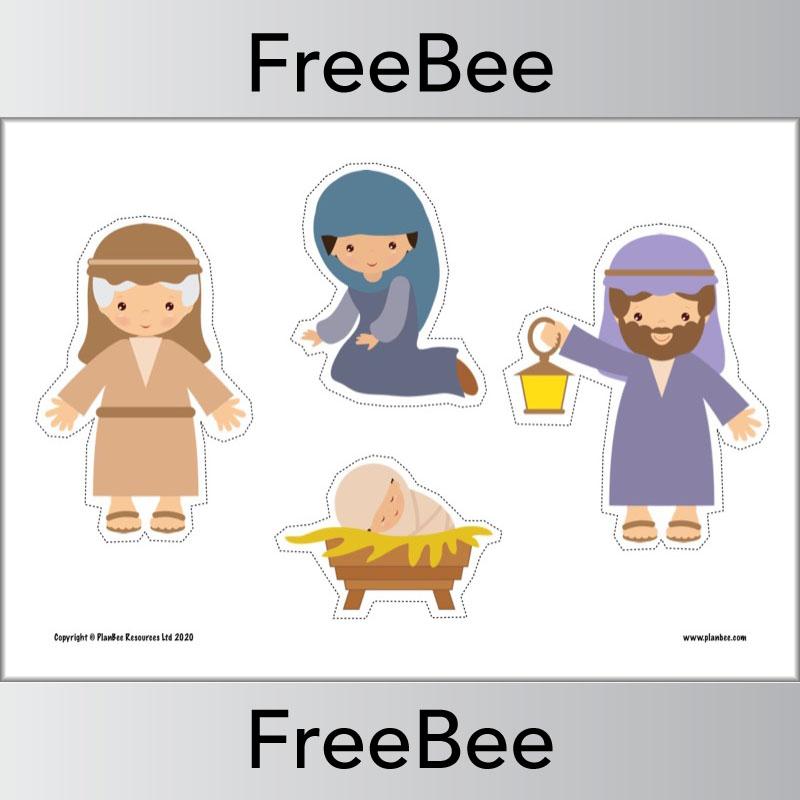 Free Printable Nativity Scene by PlanBee