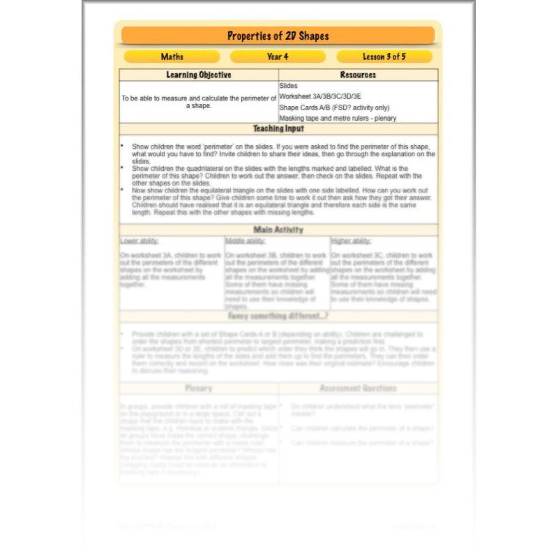 PlanBee Year 4 Properties of 2D Shapes KS2 Maths by PlanBee