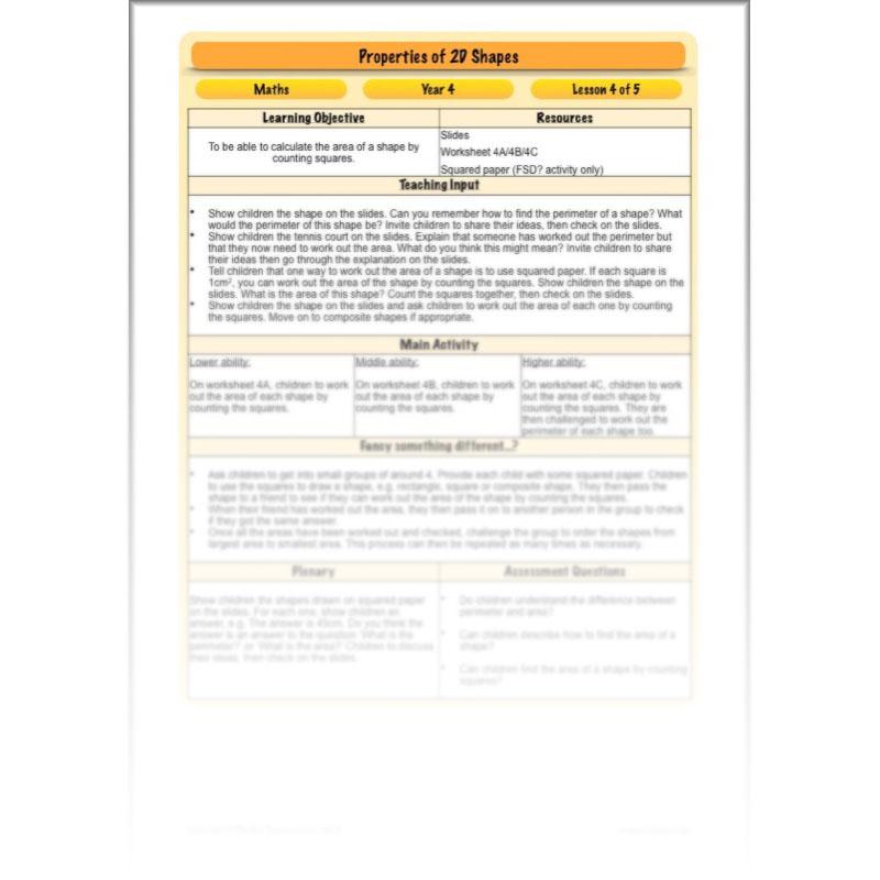 PlanBee Year 4 Properties of 2D Shapes KS2 Maths by PlanBee