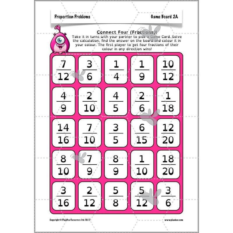 PlanBee Proportion Problems: Year 4 fractions problem solving