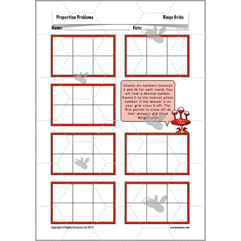 PlanBee Proportion Problems: Year 4 fractions problem solving