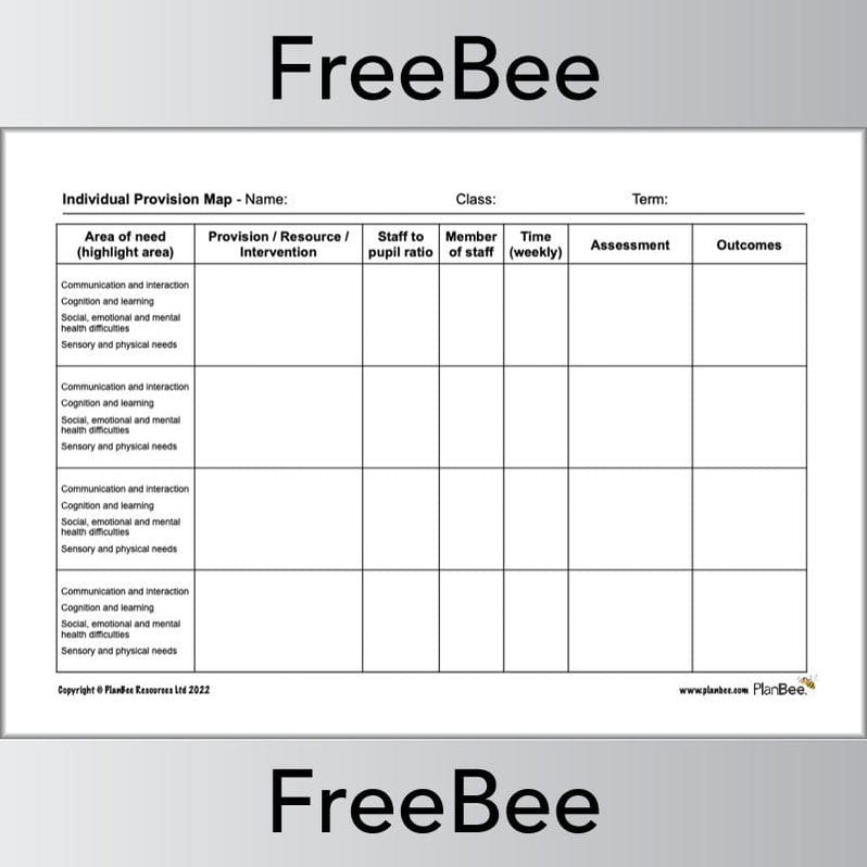 Free SEN Provision Map Template by PlanBee