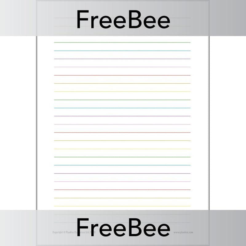 PlanBee Free Rainbow Lined Paper created by PlanBee
