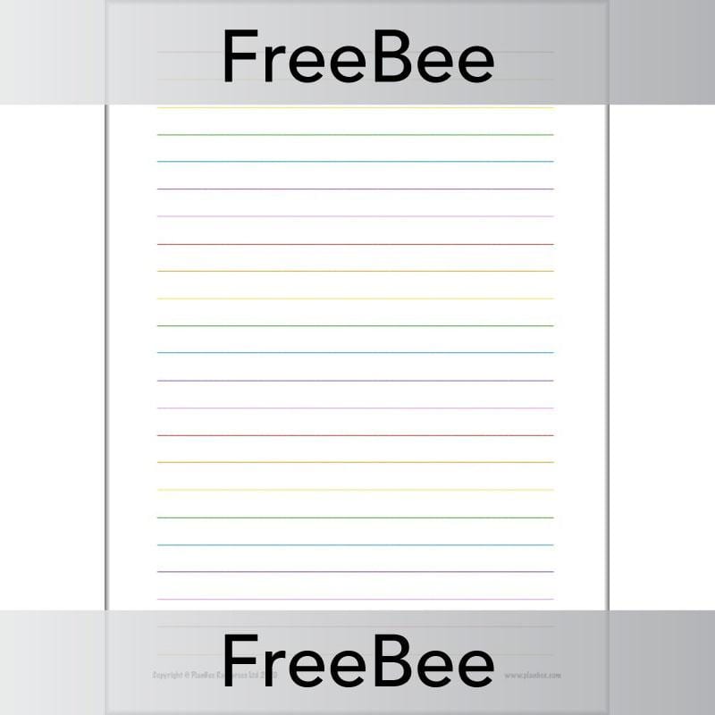 PlanBee Free Rainbow Lined Paper created by PlanBee