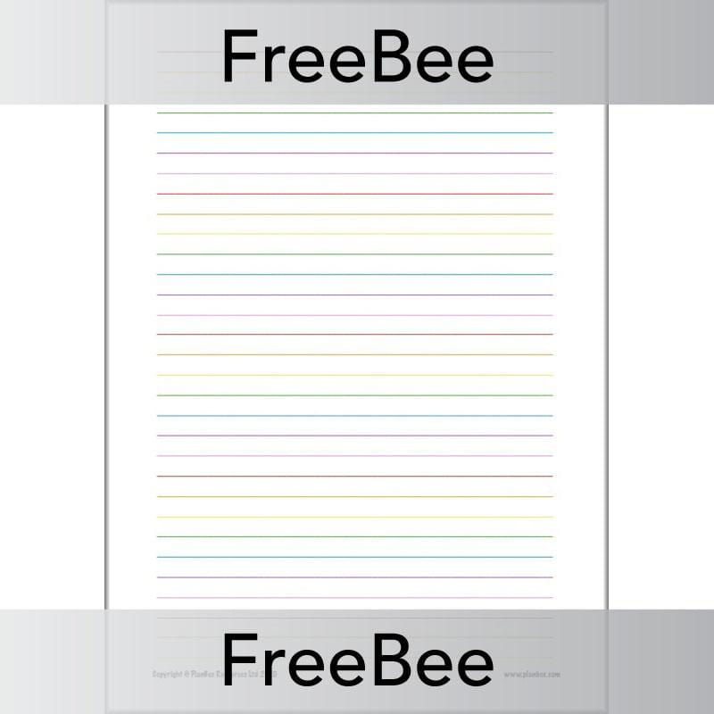 PlanBee Free Rainbow Lined Paper created by PlanBee