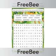 PlanBee Rainforest Word Search | PlanBee FreeBees