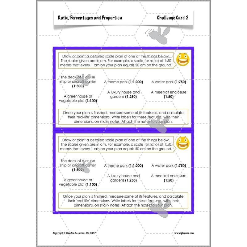 PlanBee Ratio, Percentages and Proportion: Year 6 Maths