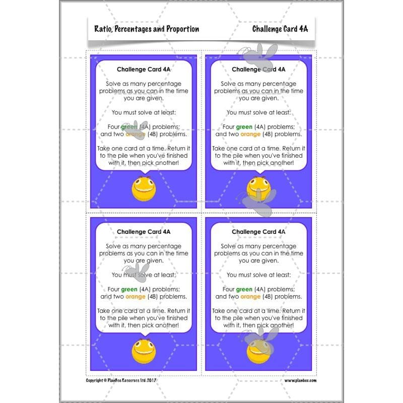 PlanBee Ratio, Percentages and Proportion: Year 6 Maths