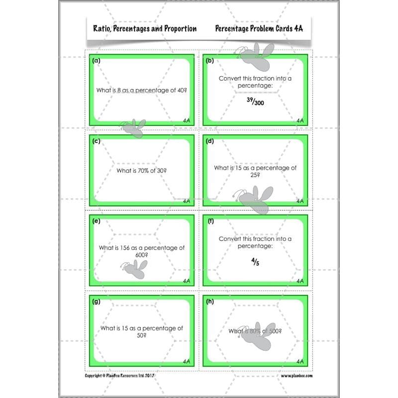 PlanBee Ratio, Percentages and Proportion: Year 6 Maths