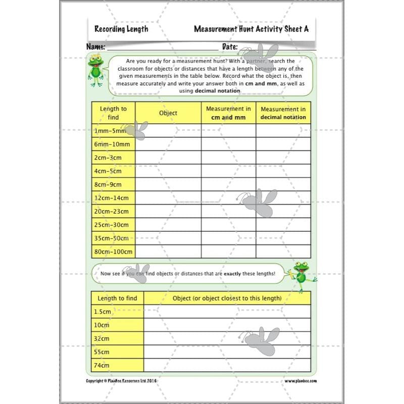 PlanBee Recording Length - Measurement Maths Lessons for Year 4