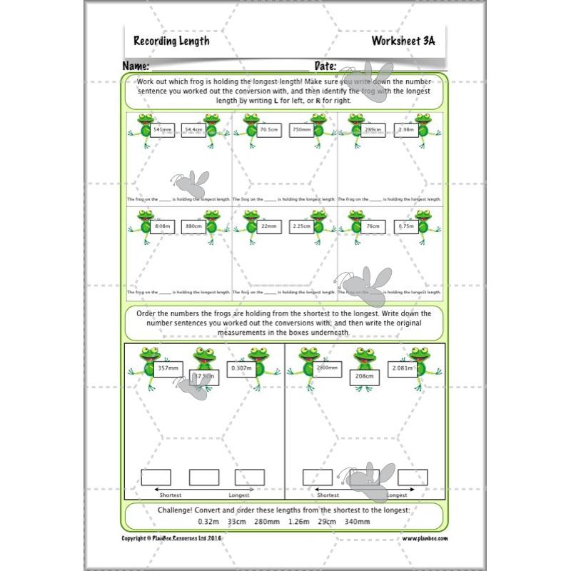 PlanBee Recording Length - Measurement Maths Lessons for Year 4