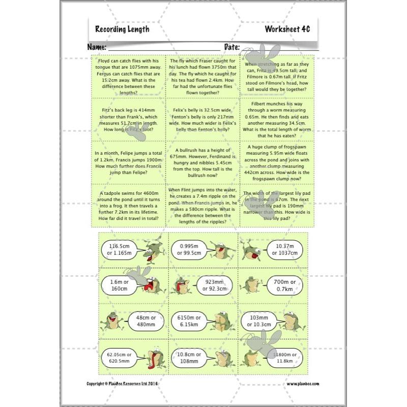 PlanBee Recording Length - Measurement Maths Lessons for Year 4